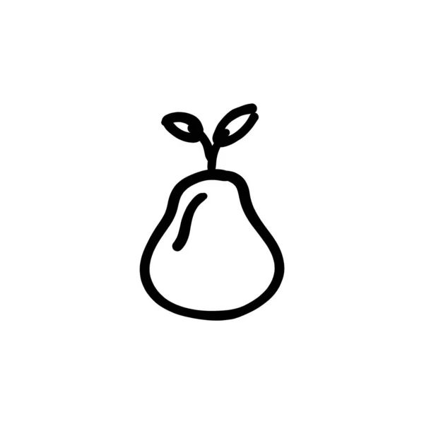 ベクトルの梨のアイコン ロゴタイプ 落書き — ストックベクタ