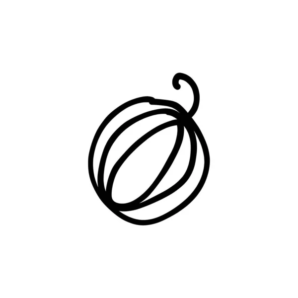 Muskmelon Ikonen Vektor Logotyp Doodle — Stock vektor