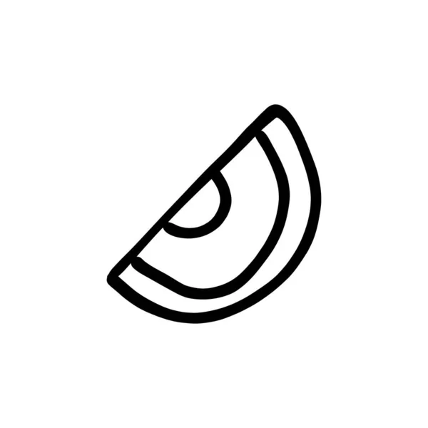 Ikona Melounu Vektoru Logotyp Doodle — Stockový vektor