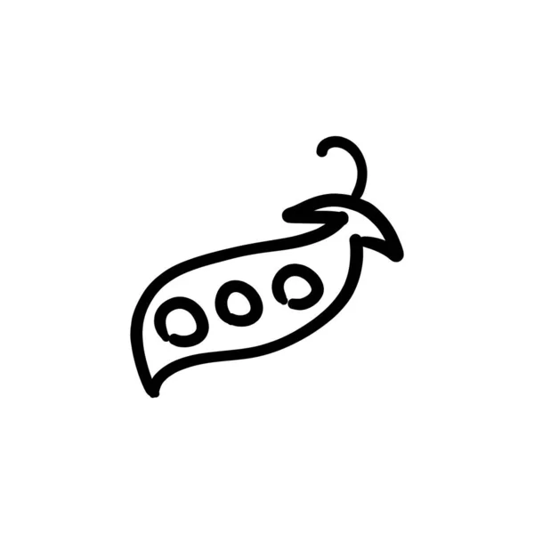 Icona Dei Piselli Nel Vettore Logotipo Doodle — Vettoriale Stock