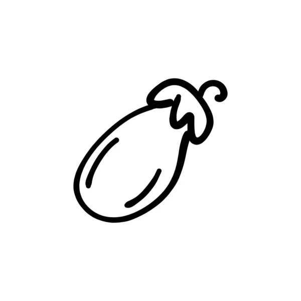 Icona Brinjal Nel Vettore Logotipo Doodle — Vettoriale Stock