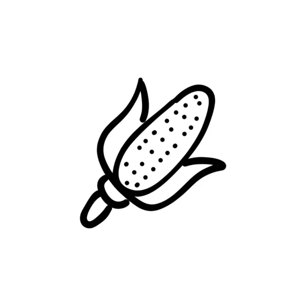 Иконка Кукурузы Векторе Логотип Doodle — стоковый вектор