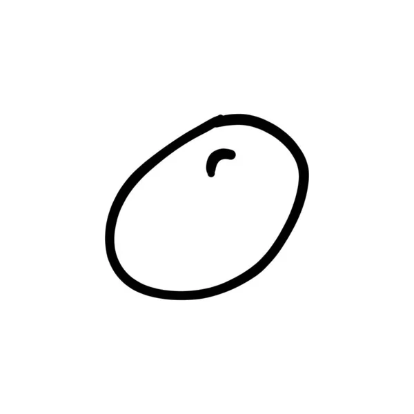 Icona Della Patata Nel Vettore Logotipo Doodle — Vettoriale Stock
