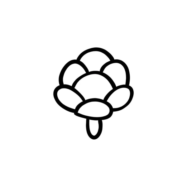 Icône Chou Fleur Dans Vecteur Logotype Caniche — Image vectorielle