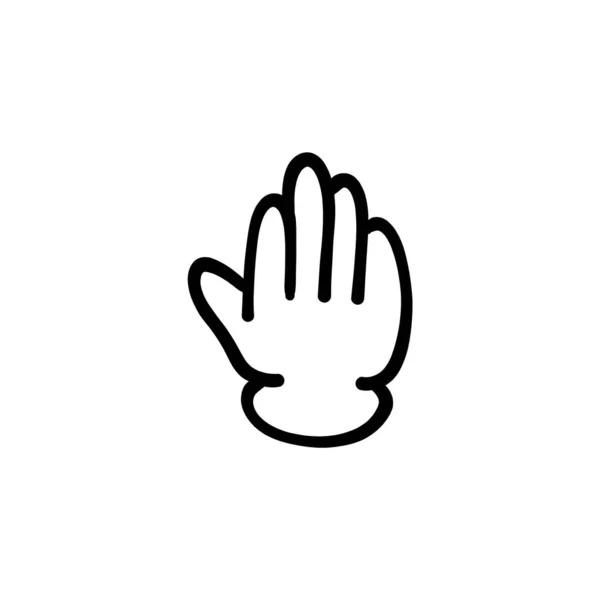 Raised Hand Icon Vector Logotype Doodle — Stock Vector