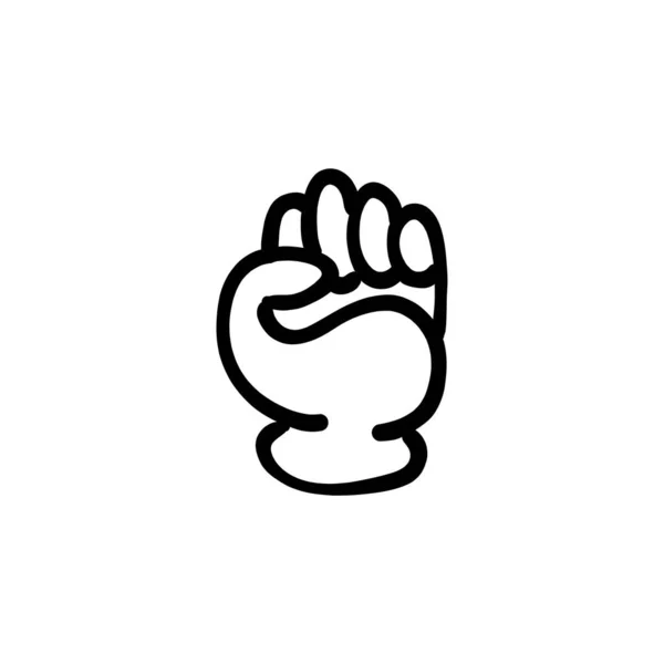 Raised Fist Icon Vector Logotype Doodle — Stock Vector