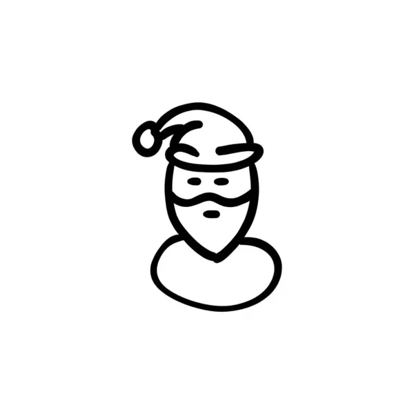 Ikona Santa Clause Vektoru Logotyp Doodle — Stockový vektor