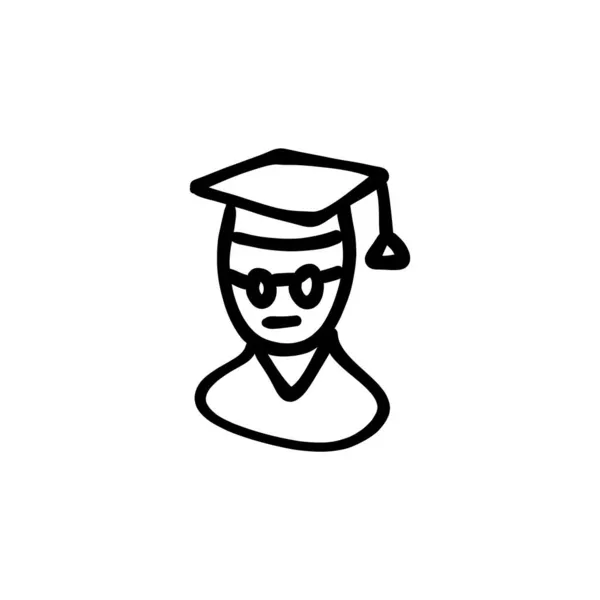 Icône Cérémonie Graduation Vecteur Logotype Caniche — Image vectorielle