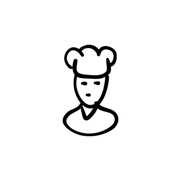 Icono Del Chef Vector Logotipo Doodle — Vector de stock