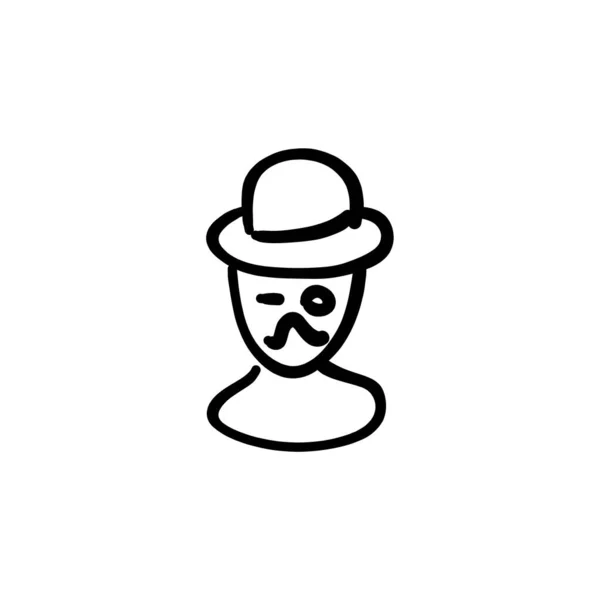 Wink Icon Vector Logotype Doodle — Stock Vector
