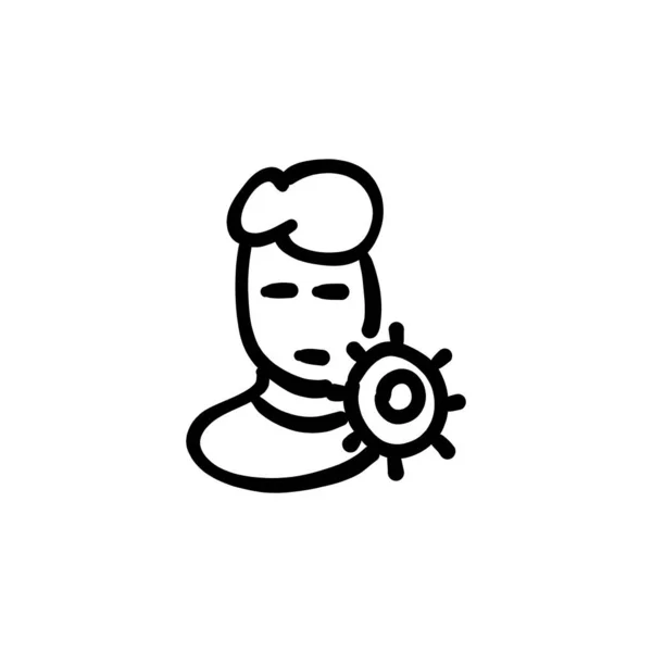 Geïnfecteerd Icoon Vector Logotype Doodle — Stockvector