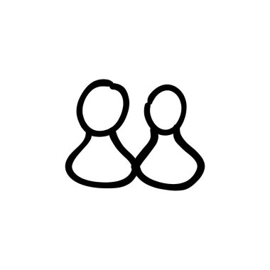 Vektör olarak iş arkadaşı simgesi. Logotype - Doodle