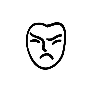 Vektör olarak kızgın ikon. Logotype - Doodle