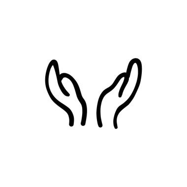 Kapaklı el ikonu vektör olarak. Logotype - Doodle