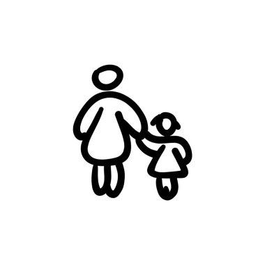 Çocuk vektör olarak dikkat ikonu. Logotype - Doodle