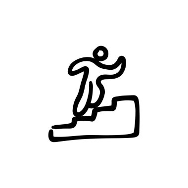 Yukarı doğru vektör simgesi taşı. Logotype - Doodle