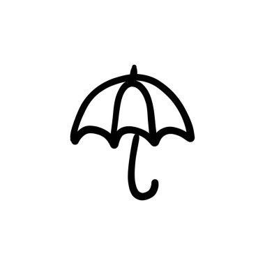 Vektör olarak şemsiye simgesi. Logotype - Doodle