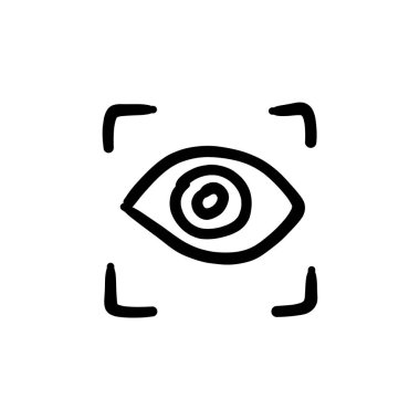 Göz tarama simgesi vektörde. Logotype - Doodle