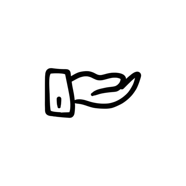 Ικέτευσε Εικονίδιο Χειρονομίας Λογότυπο Doodle — Διανυσματικό Αρχείο