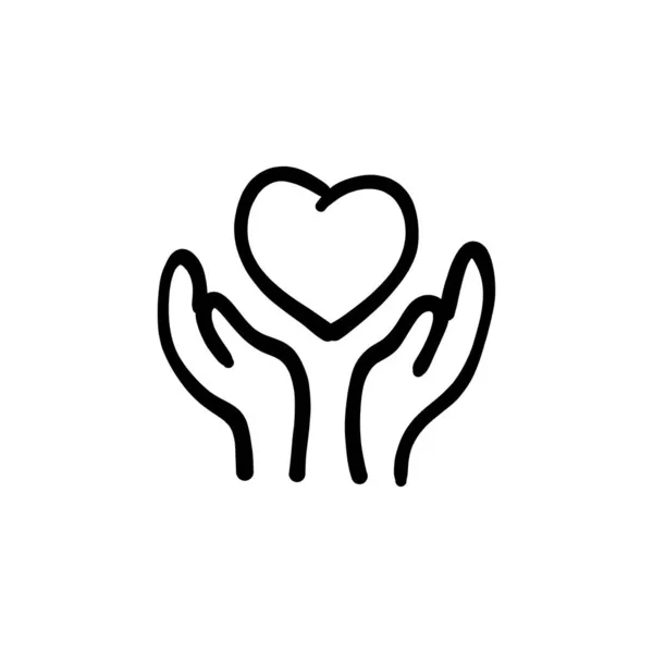 Εικονίδιο Προστασίας Αγάπης Διάνυσμα Λογότυπο Doodle — Διανυσματικό Αρχείο