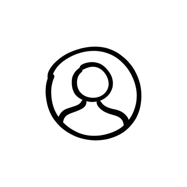 Ícone Usuário Vetor Logotipo Doodle — Vetor de Stock