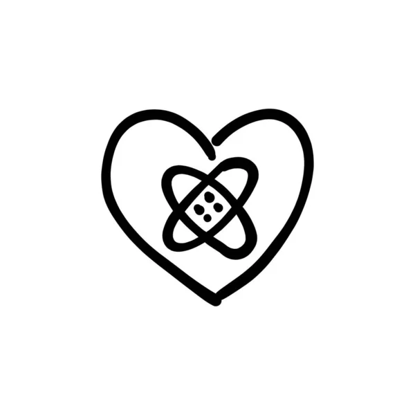 Disco Hjärta Ljus Ikon Vektor Logotyp Doodle — Stock vektor