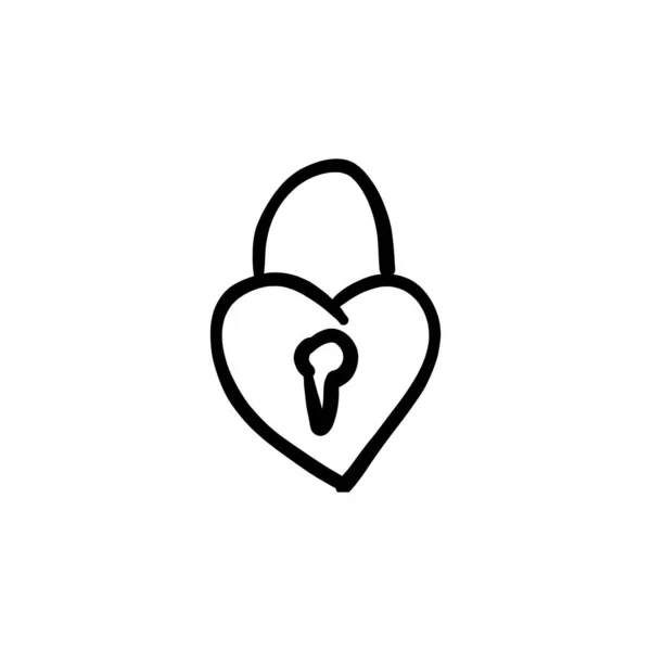 사랑의 자물쇠 아이콘 Logotype Doodle — 스톡 벡터
