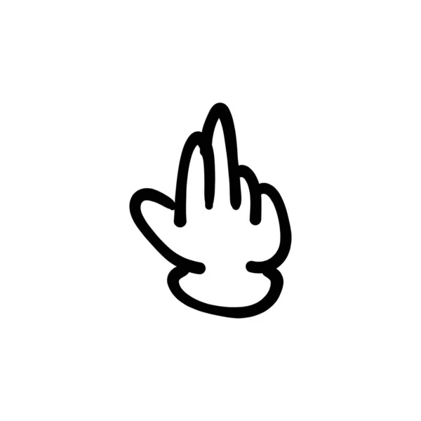 Two Finger Gesture Icon Vector Logotype Doodle — Stock Vector