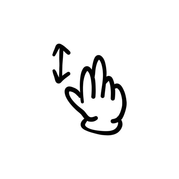 Yukarı Aşağı Vektör Simgesi Logotype Doodle — Stok Vektör