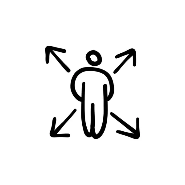 Grupp Man Ikon Vektor Logotyp Doodle — Stock vektor