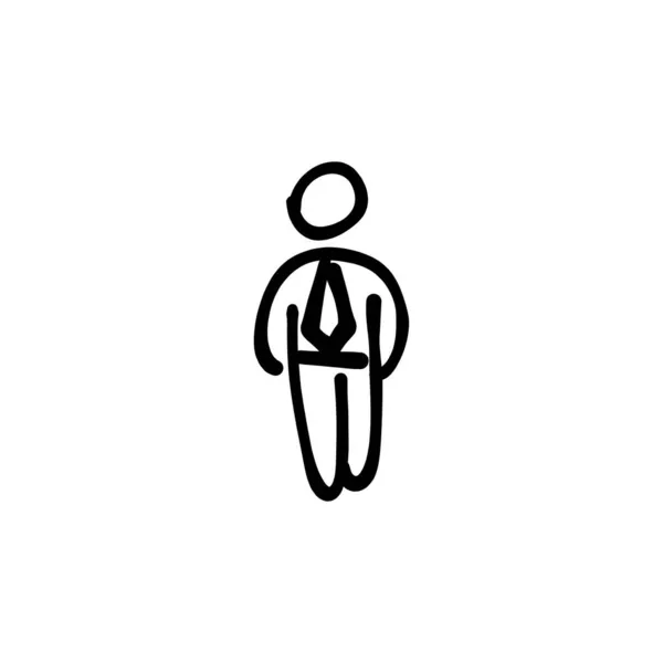 Εικονίδιο Υπαλλήλου Γραφείου Διάνυσμα Λογότυπο Doodle — Διανυσματικό Αρχείο