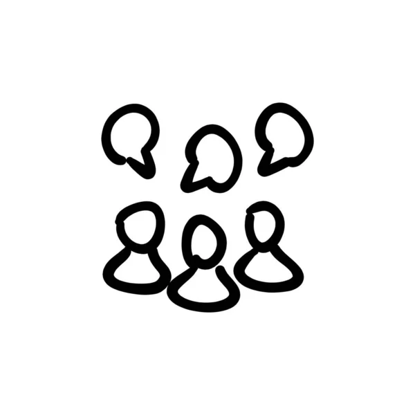 Grup Sohbet Simgesi Vektör Olarak Logotype Doodle — Stok Vektör