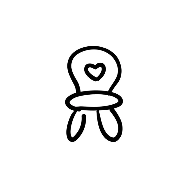 Ikona Baby Chair Vektoru Logotyp Doodle — Stockový vektor