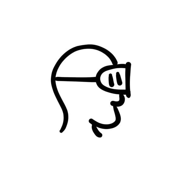 Blind Mask Ikon Vektor Logotyp Doodle — Stock vektor