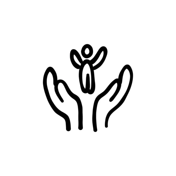 Ikona Péče Dítě Vektoru Logotyp Doodle — Stockový vektor