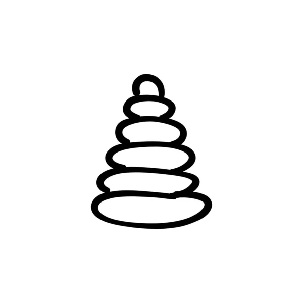 Ícone Pedra Empilhada Vetor Logotipo Doodle —  Vetores de Stock