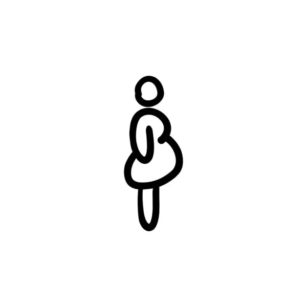 Ícone Feminino Vetor Logotipo Doodle —  Vetores de Stock