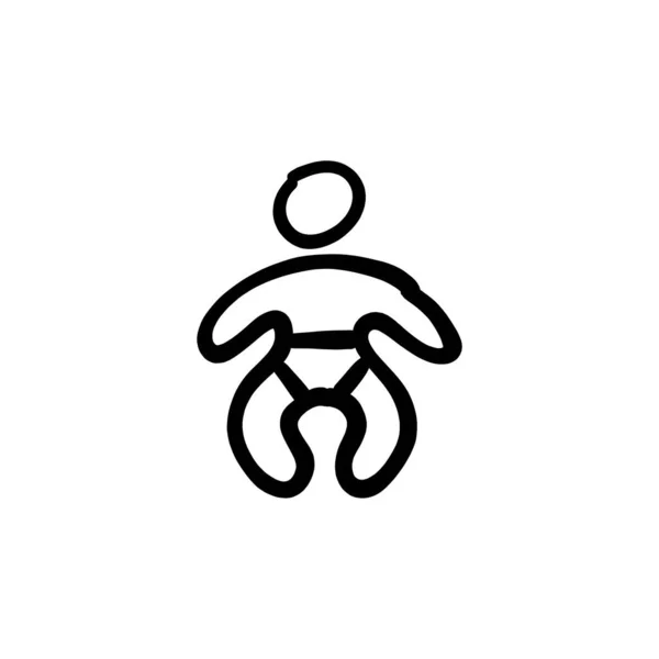 Baby Symbol Vektor Logotype Doodle — Stockvektor