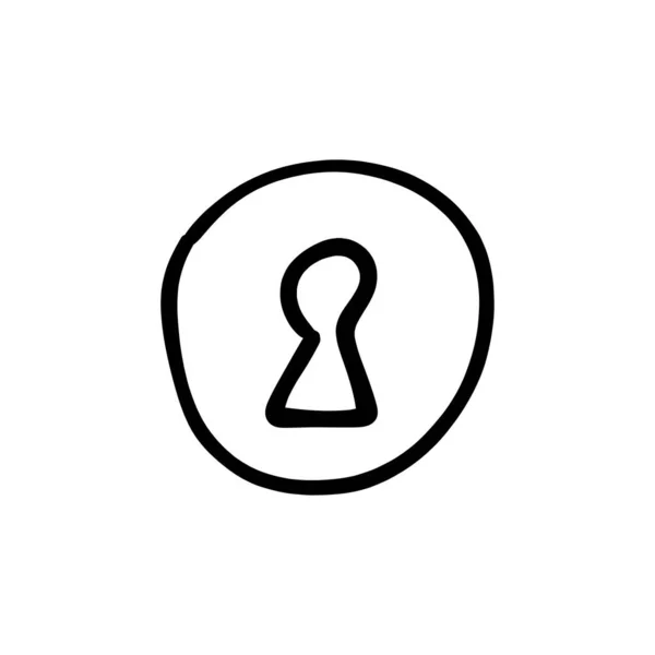 Nyckelhålsikonen Vektorn Logotyp Doodle — Stock vektor
