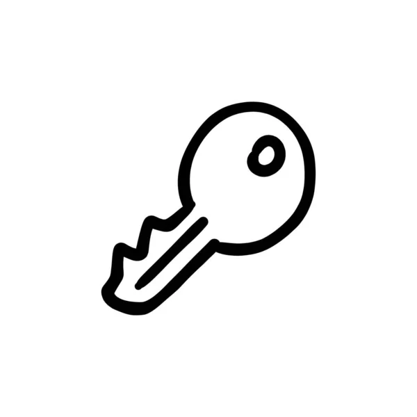 Silindir Anahtar Simgesi Vektörde Logotype Doodle — Stok Vektör