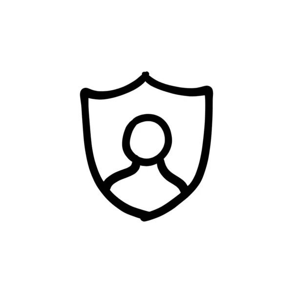 Значок Персональных Данных Векторе Логотип Doodle — стоковый вектор