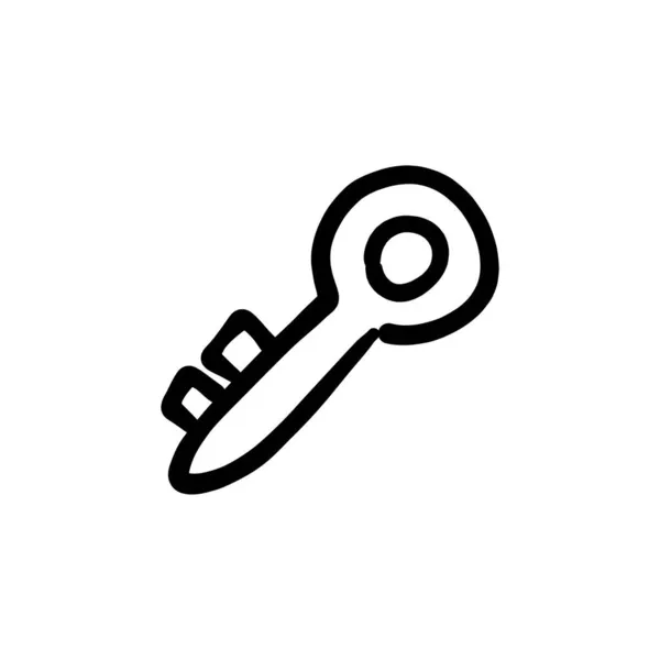 Значок Ключа Смерти Векторе Логотип Doodle — стоковый вектор