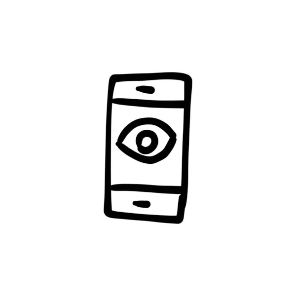 Εικονίδιο Όρασης Καρτών Διάνυσμα Λογότυπο Doodle — Διανυσματικό Αρχείο