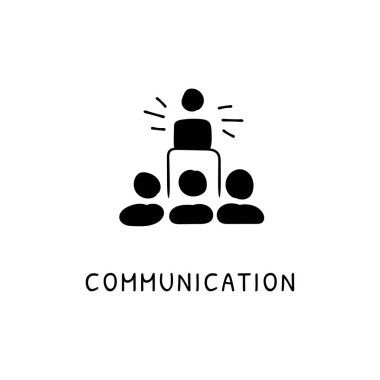 Vektör olarak iletişim simgesi. Tamam. Logotype - Doodle