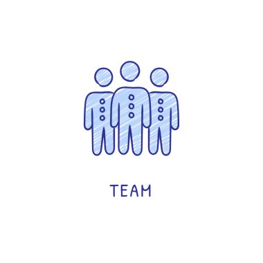 Takım simgesi vektörde. Logotype - Doodle