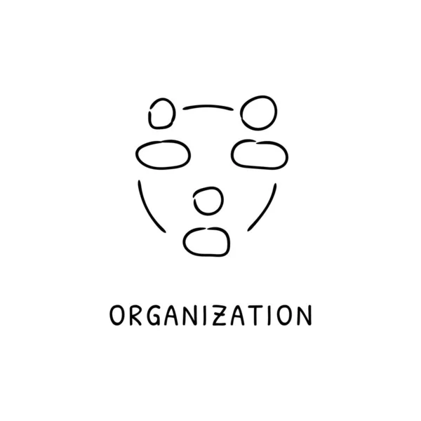 Vektör Olarak Organization Simgesi Logotype Doodle — Stok Vektör