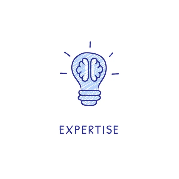 Expertise 아이콘 Logotype Doodle — 스톡 벡터