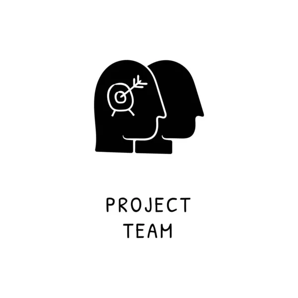 Project Team Icon Vector Logotype Doodle — Stock Vector