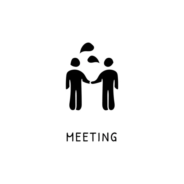 Meeting Symbol Vektor Logotype Doodle — Stockvektor