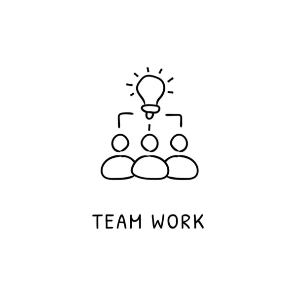 Піктограма Team Work Векторі Logotype Дудл — стоковий вектор